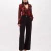 SILK-BLEND RUFFLE SHIRT WITH ROSES