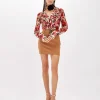 SKIRT IN CADY WITH LOGO BUCKLE