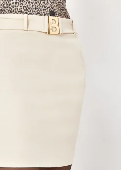 SKIRT IN CADY WITH LOGO BUCKLE