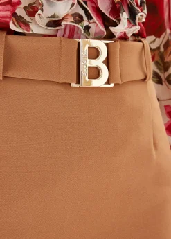 SKIRT IN CADY WITH LOGO BUCKLE
