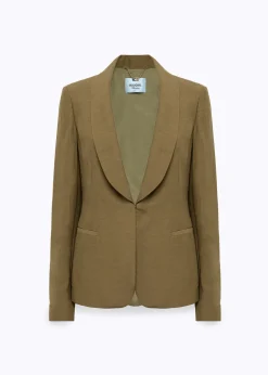 SLIM FIT BLAZER JACKET IN LINEN BLEND
