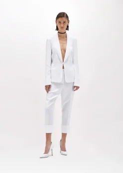 SLIM FIT BLAZER JACKET IN LINEN BLEND