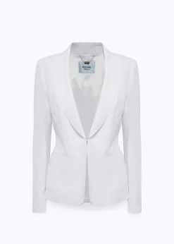 SLIM FIT BLAZER JACKET IN LINEN BLEND