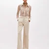 SLIM SHIRT IN LACE WITH EMBROIDERY ROSE DESIGN