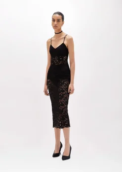 SLIP DRESS IN REBRODÈ LACE
