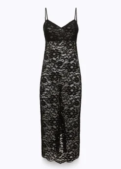 SLIP DRESS IN REBRODÈ LACE