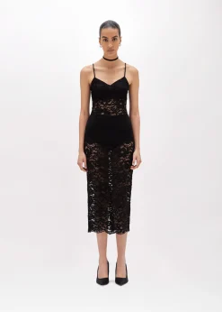 SLIP DRESS IN REBRODÈ LACE
