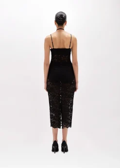 SLIP DRESS IN REBRODÈ LACE
