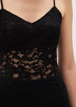 SLIP DRESS IN REBRODÈ LACE