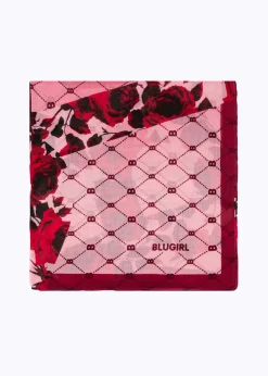 STOLE WITH LOGO AND ROSE PATTERN