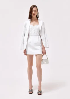 STRETCH CREPE DRESS WITH RHINESTONES