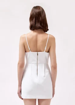 STRETCH CREPE DRESS WITH RHINESTONES
