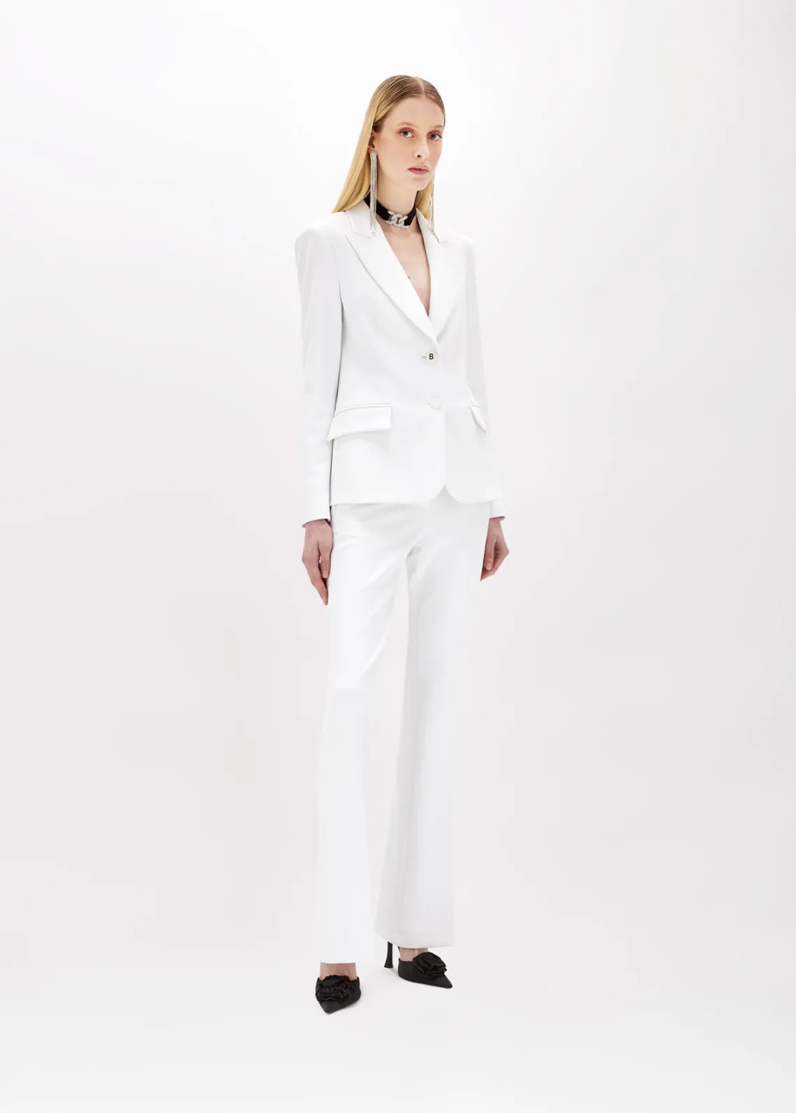 Stretch crêpe blazer jacket