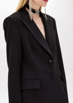 Stretch crêpe blazer jacket