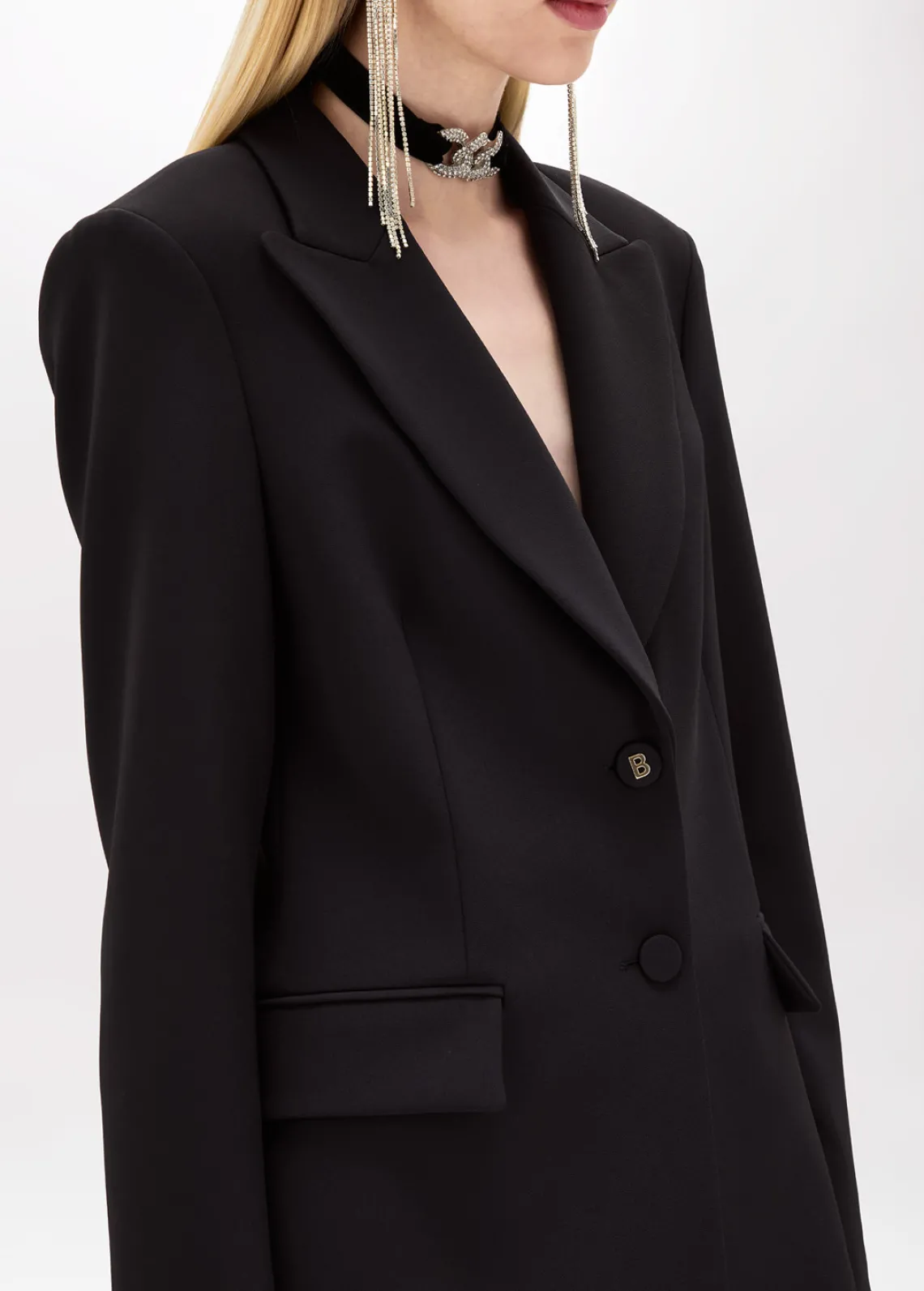 Stretch crêpe blazer jacket