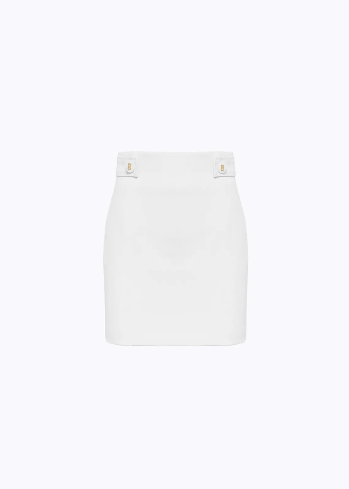 Stretch crêpe mini skirt with belts