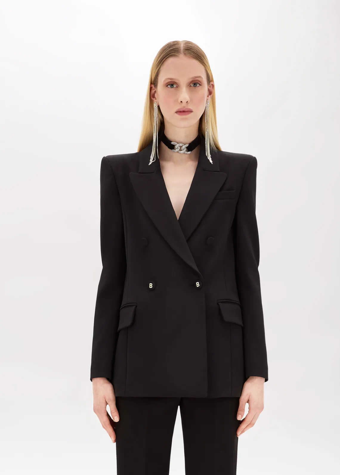 Stretch crêpe oversized jacket