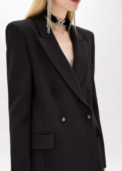 Stretch crêpe oversized jacket