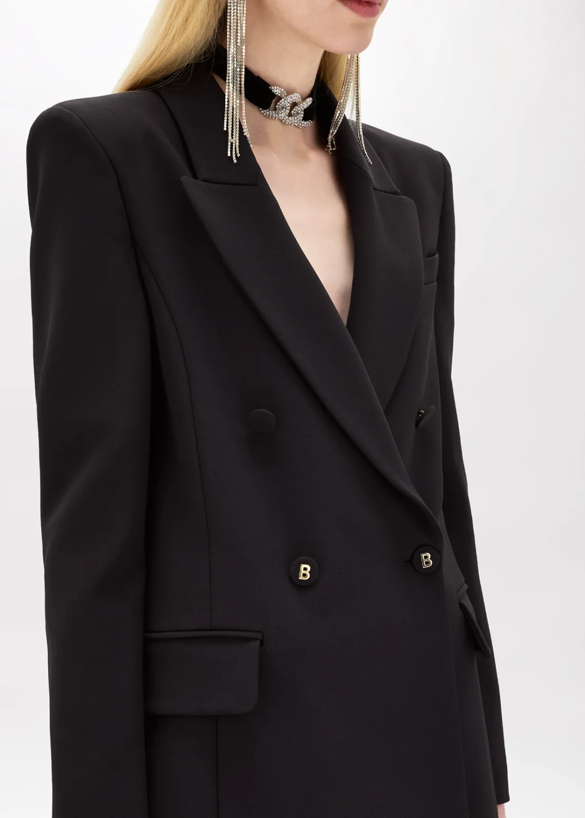 Stretch crêpe oversized jacket