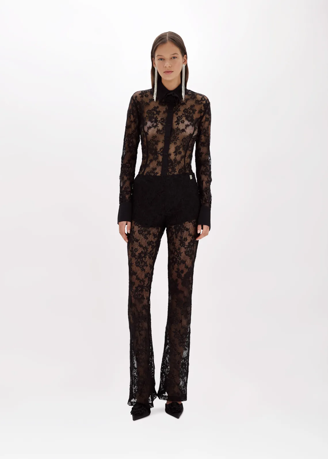 Stretch lace shirt
