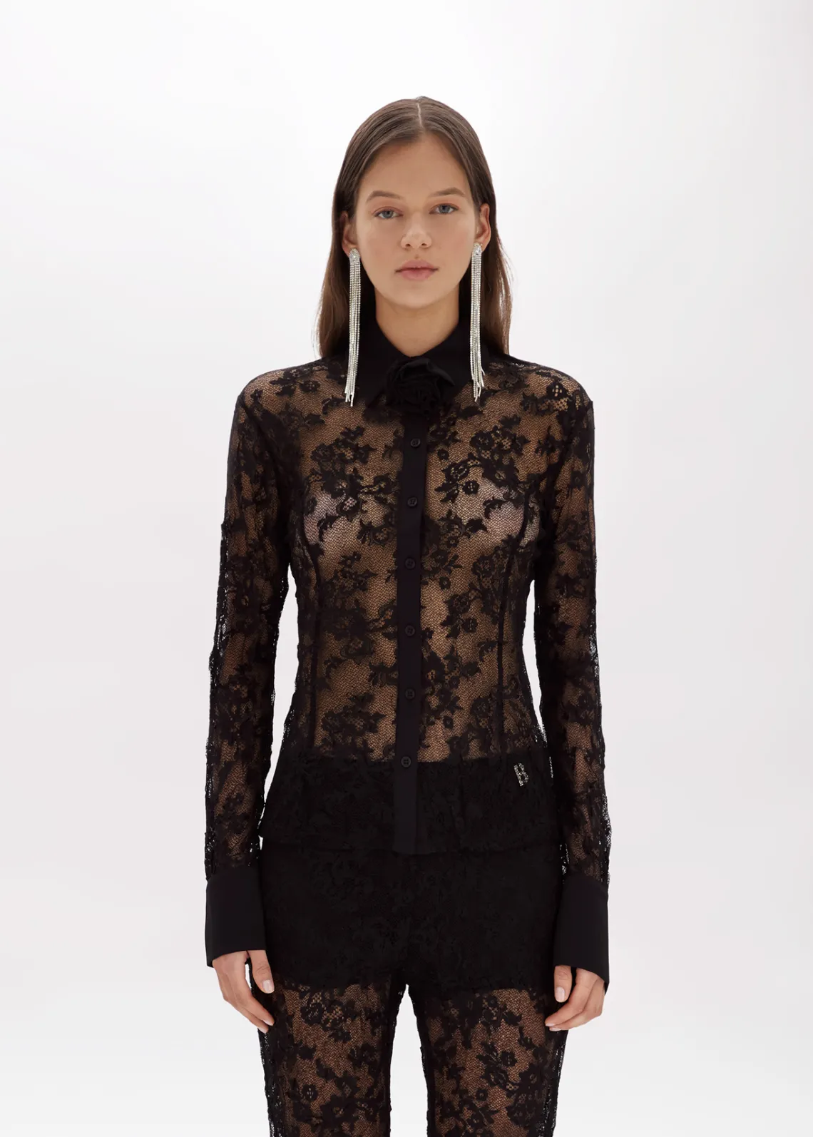 Stretch lace shirt