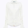 STRETCH POPLIN SHIRT WITH RUFFLES