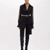 STRETCH POPLIN SHIRT WITH RUFFLES