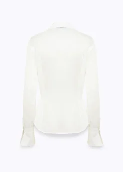 STRETCH POPLIN SHIRT WITH RUFFLES