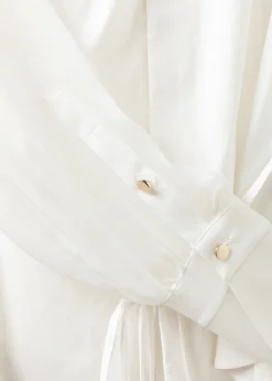 STRETCH POPLIN SHIRT WITH RUFFLES