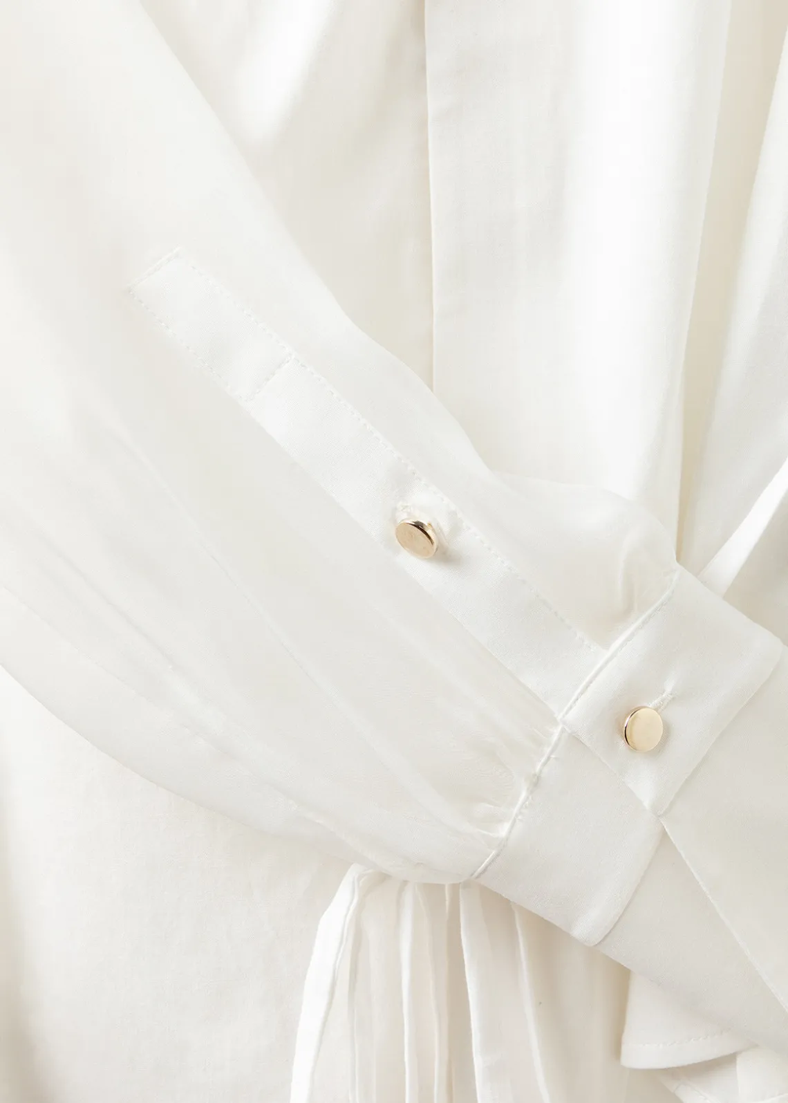 STRETCH POPLIN SHIRT WITH RUFFLES