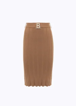 STRETCH VISCOSE MIDI SKIRT