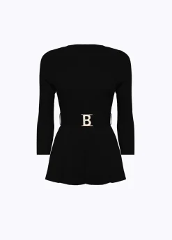 SWEATER WITH BRANDED BELT