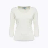 SWEATER WITH ROSE EMBROIDERY AND CORAL BEAD DETAILS