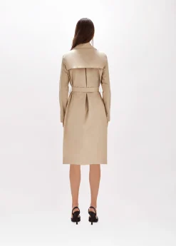 Trench coat in gabardine cotton blend.