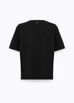 T-SHIRT IN COTTON WITH CRYSTAL NECKLACE