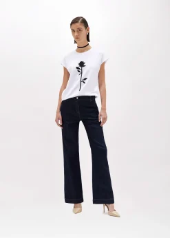 T-SHIRT WITH EMBROIDERY ROSE