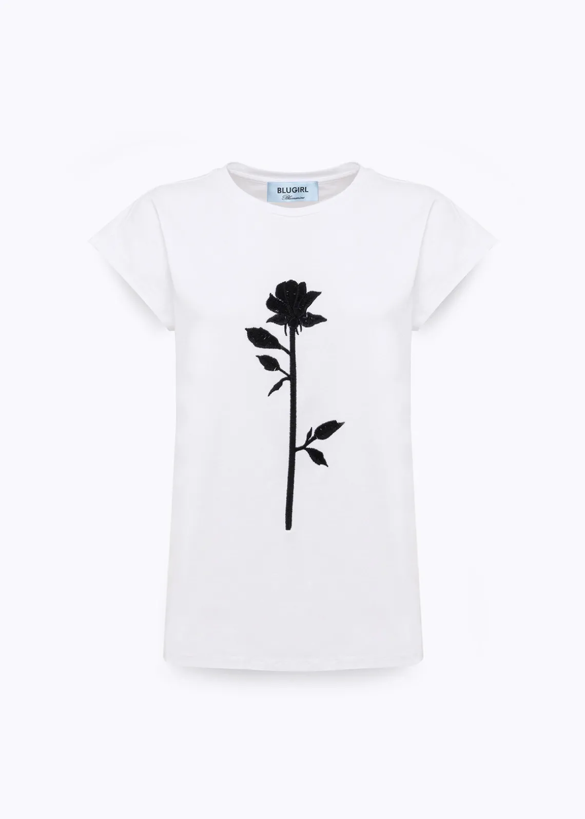 T-SHIRT WITH EMBROIDERY ROSE