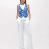 VEST-EFFECT JERSEY T-SHIRT WITH SATIN DETAILS
