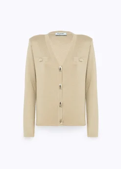 VISCOSE CARDIGAN WITH LUREX DETAILS