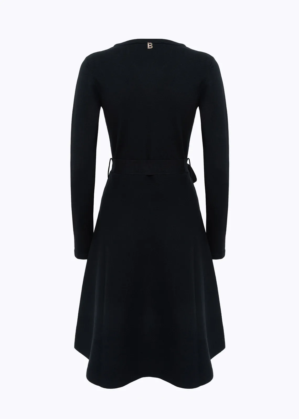 VISCOSE DRESS WITH ROSE BROOCH