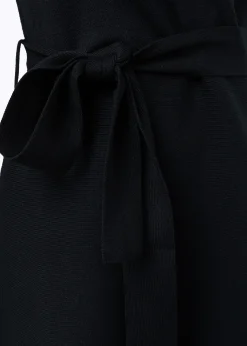 VISCOSE DRESS WITH ROSE BROOCH