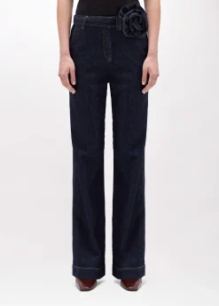 WIDE LEG JEANS IN DENIM WITH BELT