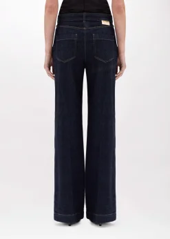 WIDE LEG JEANS IN DENIM WITH BELT