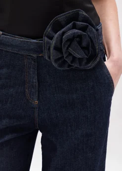 WIDE LEG JEANS IN DENIM WITH BELT
