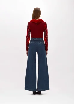 WIDE LEG JEANS IN STRETCH DENIM