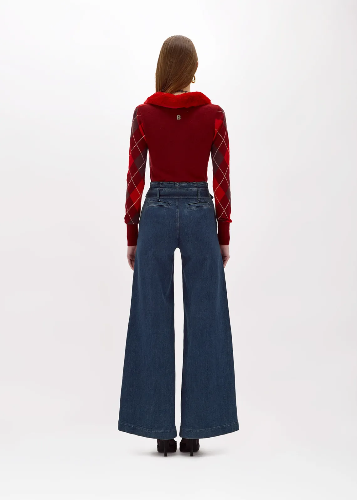 WIDE LEG JEANS IN STRETCH DENIM
