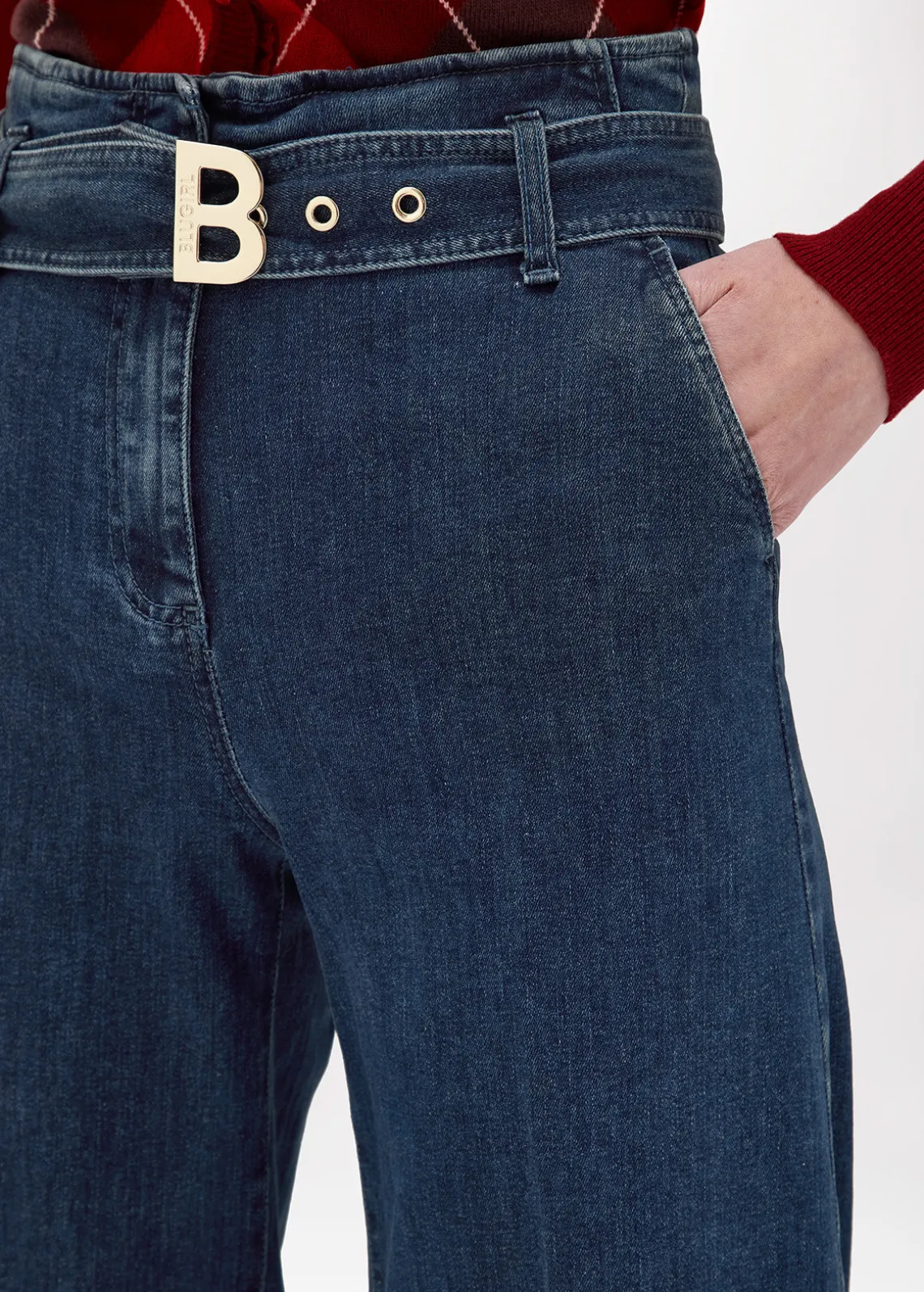 WIDE LEG JEANS IN STRETCH DENIM