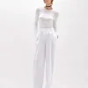 WIDE LEG PANTS IN LINEN BLEND