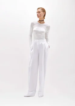 WIDE LEG PANTS IN LINEN BLEND