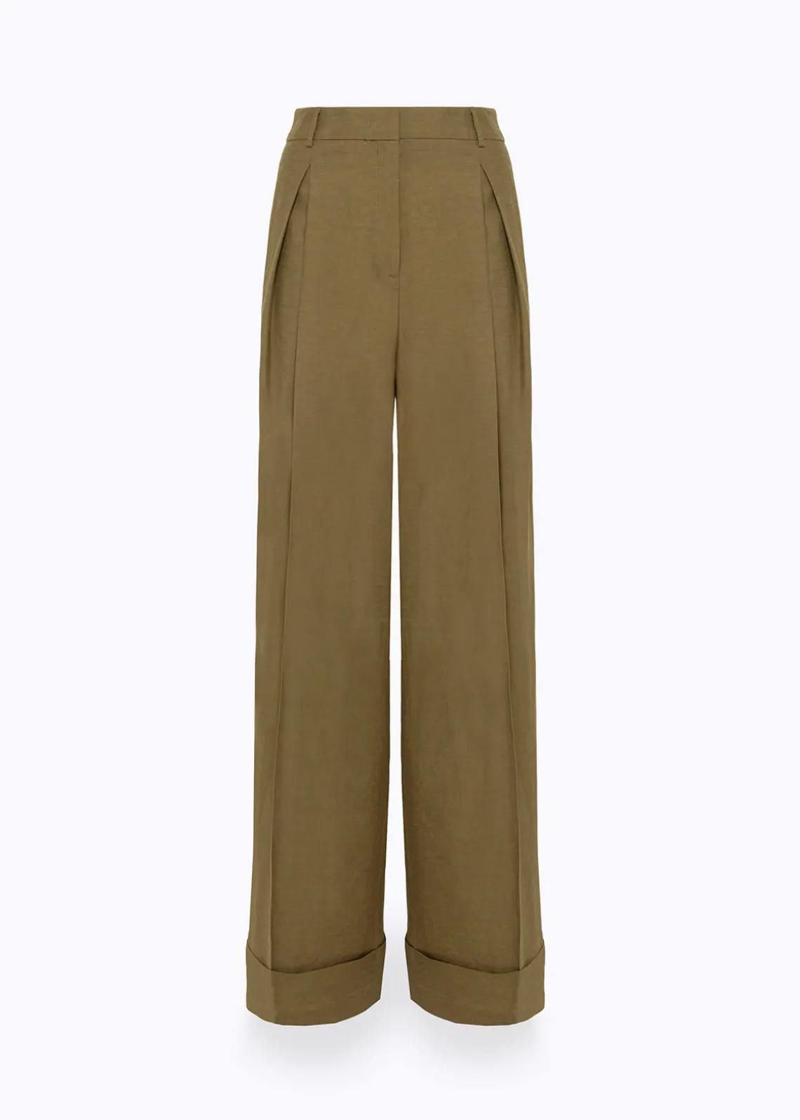 WIDE LEG PANTS IN LINEN BLEND
